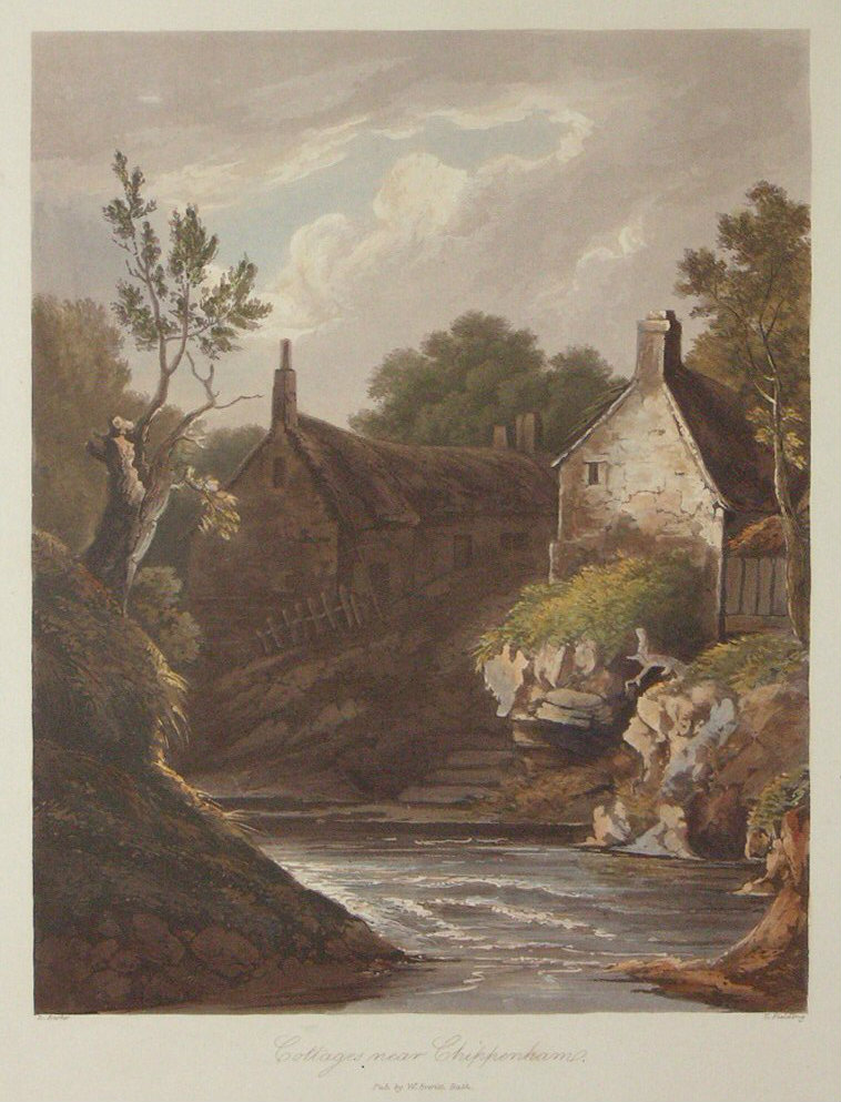 Aquatint - Cottage Near Chippenham. - Fielding